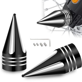 AEEAST CNC Front Axle Nut Covers, Axle Caps Compatible with Harley Davidson Street Glide Road King Trike Iron 883 Fat Boy Sportster Softail Dyna 2002-2024