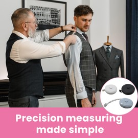 Gadgetime USA Measuring Tape - 3 Pack Body & Fabric Measure Tape for Sewing, Seamstress, Tailor, Cloth, Waist, Crafting, Fitness-Retractable, Dual Sided Multipurpose Metric Tape - Black, White & Grey