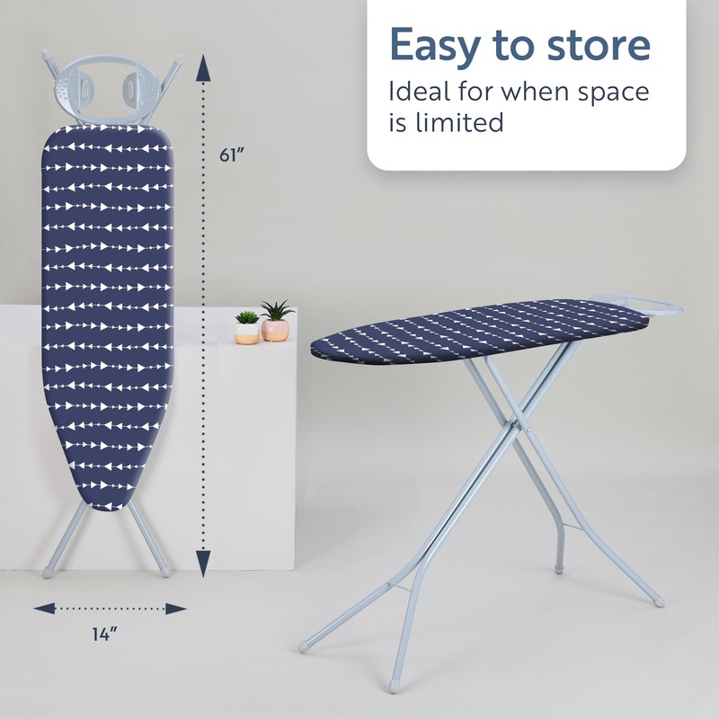Classic 4-Leg Ironing Board with Iron Rest - Freestanding Full