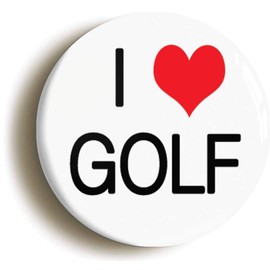 Ozorath I HEART LOVE GOLF BADGE BUTTON PIN (Size is 1inch/25mm diameter) FUNNY