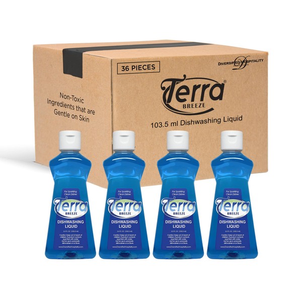 1-Shoppe All-in-Kit Terra Breeze Hotel Liquid Dish Soap Detergent, 3.5