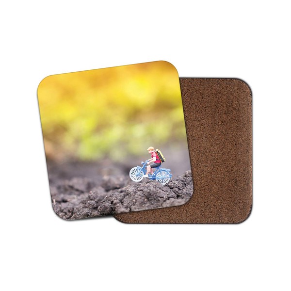 1 x Miniature Cyclist Coaster - Cycling Bike Bicycle Funny