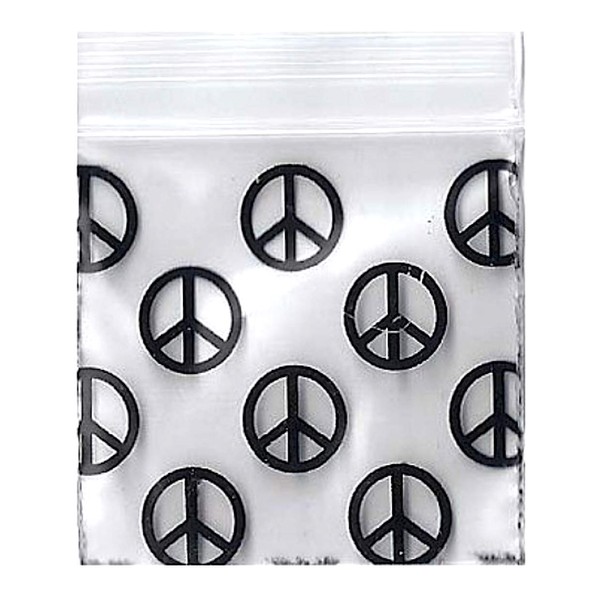 1000-1" x 1" 1010 Peace Small Zipper Lock Baggies Craft