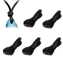25m Leather Cord, Leather Necklace, 2mm Necklace String, Waxed Cord for Jewellery Making, Black String, Necklace Cord, Black Bracelet Necklace Cord for Jewelry Making Crafting and Bracelet Making ﻿