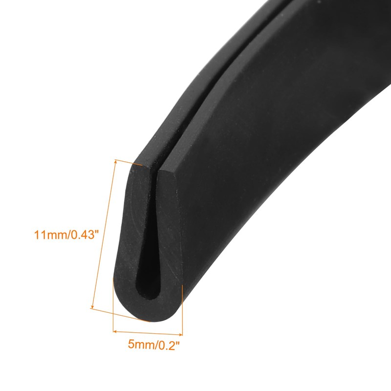 uxcell U Channel Edge Trim, 3.3ft Length Rubber Guard Seal