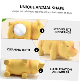 Mipcase 2pcs Latex Chewing Toys for Dogs Squeaky Molar Playthings Safe and Pet Chew Toys for Teething Puppies Fun Interactive Teeth Cleaning Yellow Grey