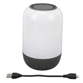 Night Light Bluetooth Speaker Portable Wireless Speaker 7 Color Changing Bedside Table Light for Indoor Outdoor Black