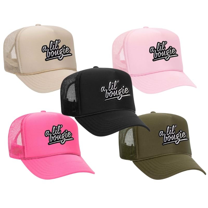 Glitter Lids A Lil' Bougie Embroidered Patch Trucker Hat Black