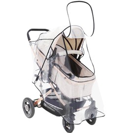 Universal Stroller Rain Cover for Pushchair, Baby Stroller Buggy Pram Travel Cover Accessory, Windproof Waterproof Dustproof Protection, Stroller Weather Shield with Zip Front Opening (Clear)