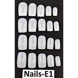 Ear Lobe & Accessories Nails Tip, white, 20 Pieces