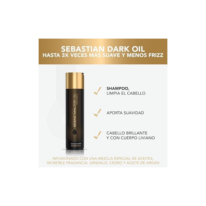 Sebastian Professional Dark Oil Shampoo Brillo y Suavidad 250ml