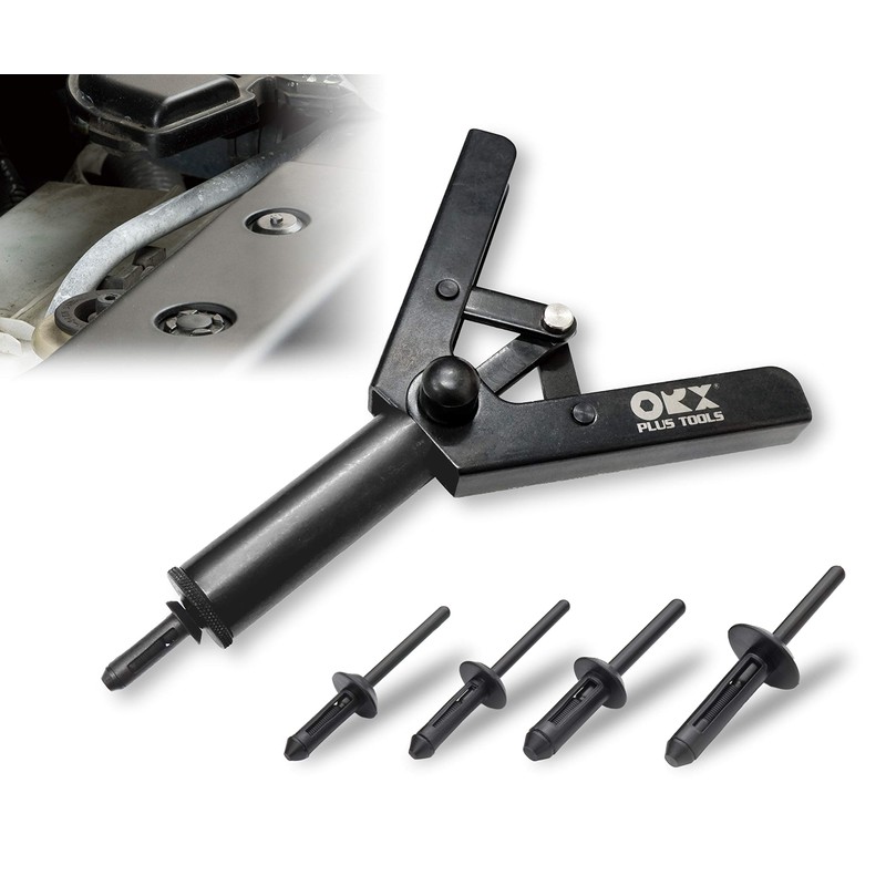 ORXPLUS Tools Plastic Rivet Hand Gun Kit one Hand Operation