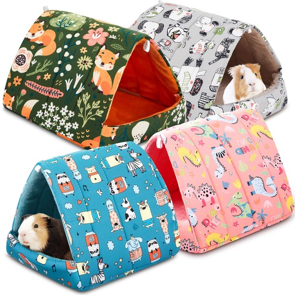 Cinnvoice 4 Pcs Guinea Pig Hideout, Guinea Pig Bed Tunnel,