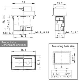 1-Pack KJD17 Electromagnetic Switch - 120V 16A 4-Pin SPDT Push Button Switch for Power Tools, Machinery & Industrial Equipment - Replaces KEDU KJD16 & Compatible with Select Bosch/Makita Tools