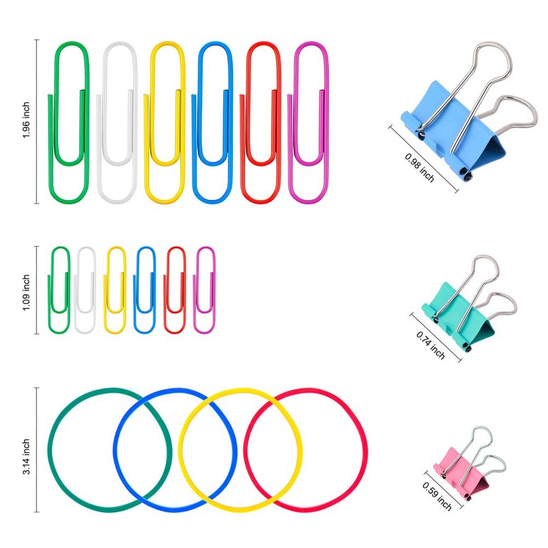 Paper Clips Binder Clips, Sopito 300pcs Assorted Sizes Office Clips