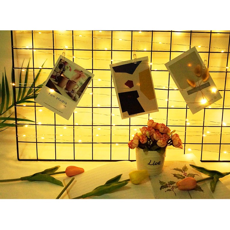 Cynzia Photo Clip String Lights Battery Powered, 100 LED Fairy