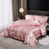Satin Queen Comforter Set Silk Like Satin Bedding Set Hotel