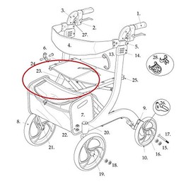 Cross Brace Assembly for Drive RTL10266-T Nitro Rollator Walker (for Tall Model)