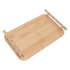 Bamboo Serving Tray with 2 Handle Eco Friendly Multipurpose Rectangular