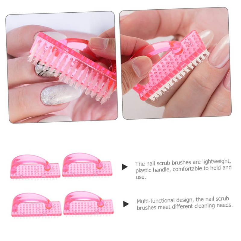 Ipetboom Fingernail Brush 4 Pack Nail Cleaning Brushes Stiff Bristles