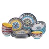 Euro Ceramica Zanzibar Double Bowl 16-Piece Dinnerware Set | Fine