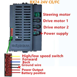 Weelye RX74 24V CE FC Control Box Receiver 2.4G Bluetooth,RX30 24V Mainboard Accessories Children Electric Ride On Car Replacement Parts