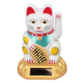 Asixxsix Glückskatze, Solarbetriebene Glückskatze, 7,9 cm, Reichtum, Maneki Neko, Feng Shui, Winkekatze, Dekoration für Häuser, Restaurants, Hotels, für Kollegen, Freunde,