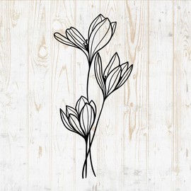 Flower Bouquets Wall Decals - Flower Bouquets Wall Stickers - Minimalistic Minimalist Floral Botanical Silhouette - Car Window Tumbler Laptop Water Bottle Bedroom Room Home Kitchen Décor DWSV12732