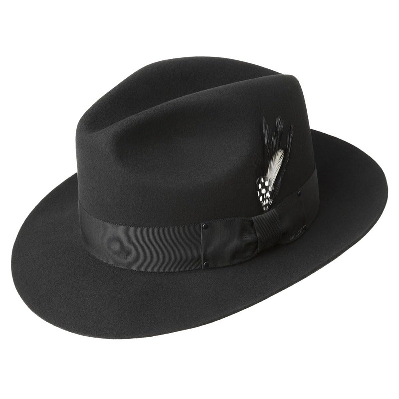 Bailey of Hollywood Gangster Fedora Black, Small
