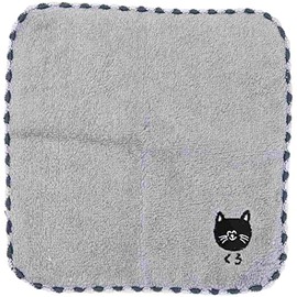 Oekaki Series 207834 Mini Towel, One Point Embroidery Handkerchief Towel, Kuroneko-san