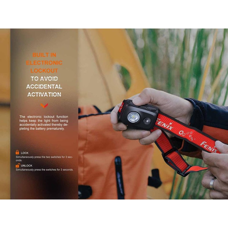 fenix HL16 Black Lightweight Multipurpose Headlamp | 450 lumens |