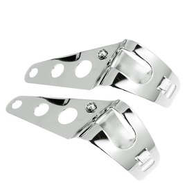 35mm-43mm Steel Fork Ear Headlight Side Mount Clamp Brackets Compatible with Motorbike Chopper Bobber Café Racer (Chrome)