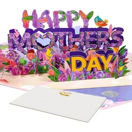 Mothers Day Card Happy Mother's Day Pop Up Card 3D Mother Day Greeting Cards with Note Card and Envelope for Mum Gifts, Mothers Day Card Funny Best Wishes Ideal for Mom
