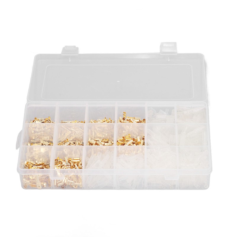 1000Pcs Male Female Blade Terminal Set Flame Retardant PVC Insulated