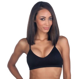 Women's 3PK Seamless Padded Bralette with Adjustable Straps(Black White&Nude)