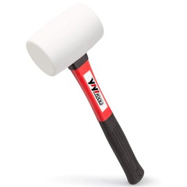 YIYITOOLS Rubber Hammer, 16oz rubber mallet With fiberglass Handle,white