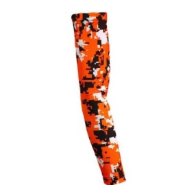 Unbranded NEW! Basketball Sport Dri Fit Compression Arm Sleeve Orange Black Digital Camo - Youth Large