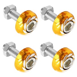 SINGWAYS Motorcycle License Plate Bolts/Screws, Gold License Plate Screws Kit M6 Aluminum Alloy Decorative License Plate Bolt Screws Fit for Most Motorcycles Vehicles Cars Trucks ect - Pack of 12