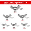WMYCONGCONG 105 PCS Wing Nuts Stainless Steel Butterfly Nuts Assortment