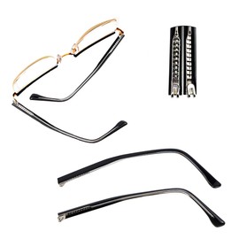 DOERDO 1Pair Glasses Replacement Arms Double Teeth TR90 Replacement Accessories for Glasses, Sunglasses Repair, Black