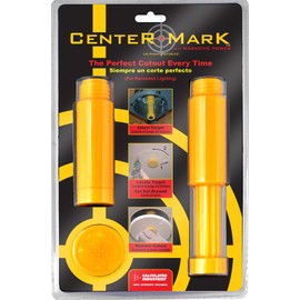 Calculated Industries 8110 Center Mark Drywall Recessed Lighting Cutout Magnetic Locator Tool for Non-LED Cans, Yellow