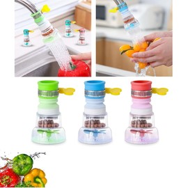 3Pcs Faucet Portable Filter,360 Rotating Water Filter Tap for Kitchen Sink & Bathroom Faucet Extender - Removes Heavy Metals, Hard Water,Activated Carbon Purifier,Kitchen Accessories