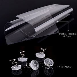 In hand Cat Scratch Furniture, 2PCS Clear Premium Heavy Duty Flexible Vinyl Protector Dog Cat Claw Guards with Pins, Stops Scratching Pets Furniture Protector