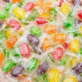 Assorted Fruit Hard Candy 1 lb | Flavors (Orange, Cherry, Lemon, Apple, Grape) | Individually Wrapped, Kosher, Gluten Free