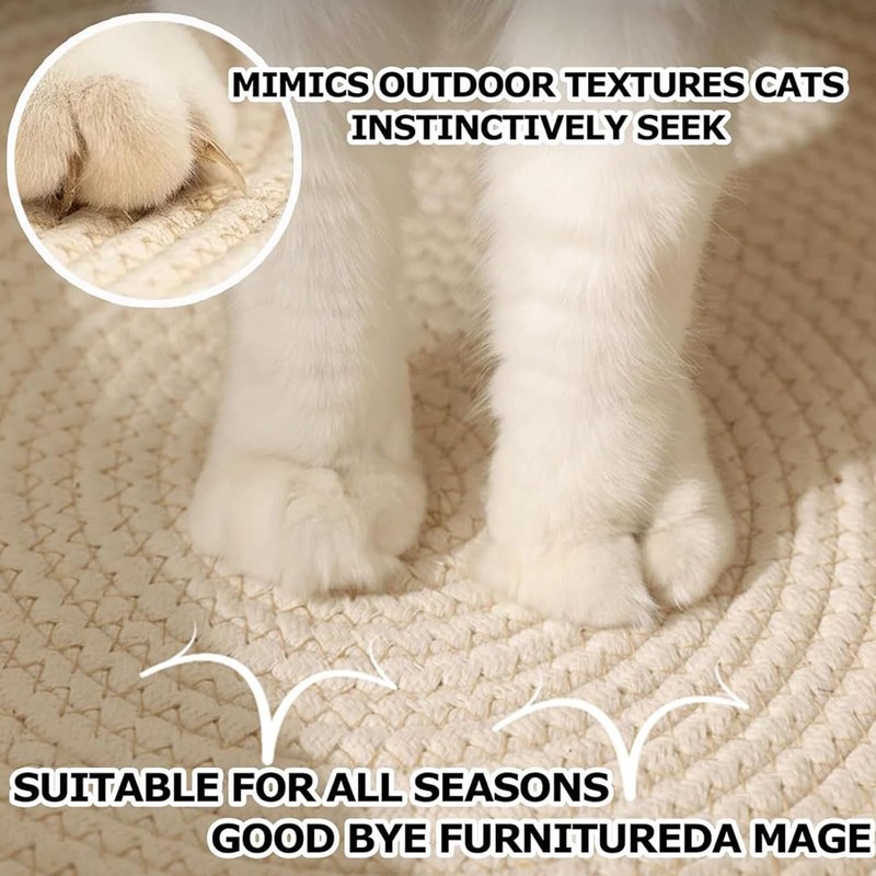FHKPET Instinct Basket, Stimuli Handwoven cat Basket Rope Cotton Eliminates