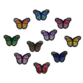 Iron-on Butterfly Patches, 10 Pieces Small Multicolor Butterfly Iron On/Sew on Embroidered Repair Patch for Clothes Jacket Jeans Dress Backpacks
