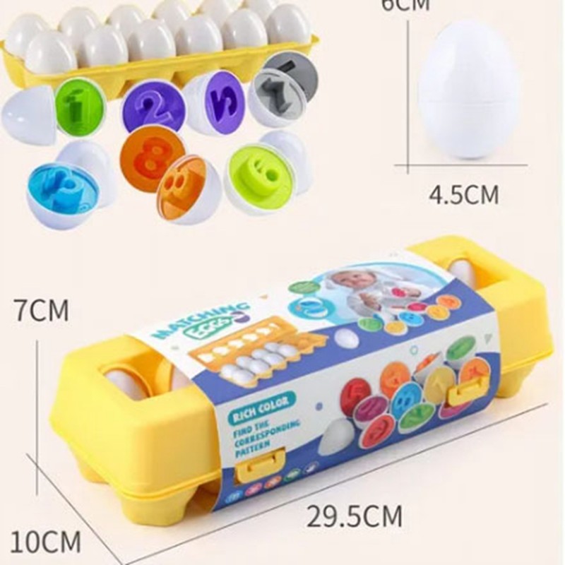 12pcs Matching Eggs Set Educational Early Learning Shapes Sorting Color