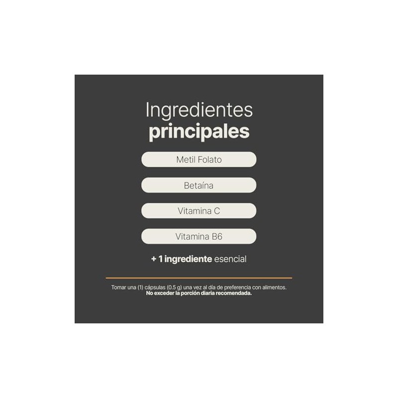 Metil Folato 180 Cápsulas Apoyo Durante Embarazo Claridad Mental 500