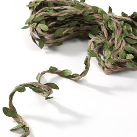 TWSANTAMAS Faux Jute Rope DIY, Best Arts Crafts Twine, Burlap Leaf Ribbon，Christmas Gift Wrapping, Gardening and Wedding Decor(10 Yards)
