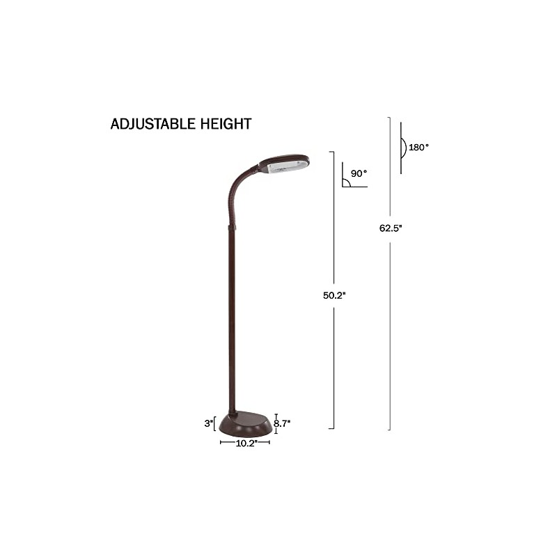 Bedford Home Floor Lamp - Full Spectrum Natural Sunlight Lamp